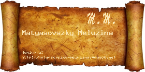 Matyasovszky Meluzina névjegykártya